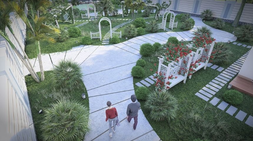 Mẫu biệt thự vườn 1 tầng hiện đại 300m2