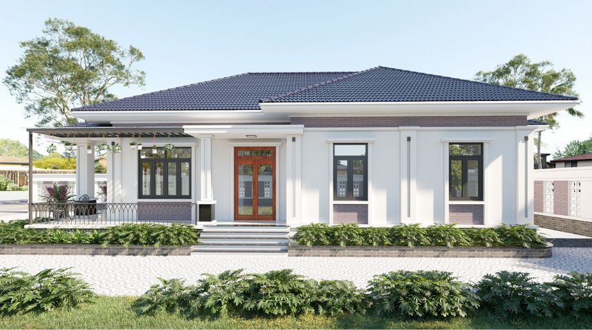 biệt thự vườn 1 tầng mái Nhật