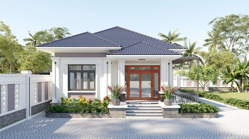 biệt thự vườn 1 tầng mái Nhật đẹp