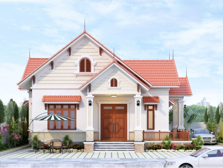 biệt thự vườn 1 tầng 3 phòng ngủ mái Thái
