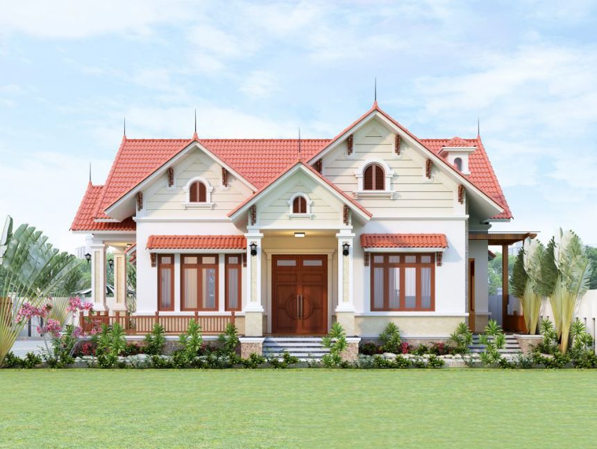 biệt thự vườn 1 tầng 3 phòng ngủ mái Thái