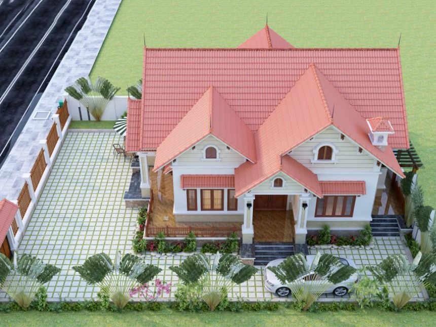 biệt thự vườn 1 tầng 3 phòng ngủ mái Thái