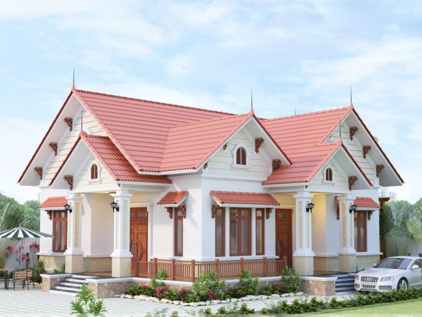 biệt thự vườn 1 tầng 3 phòng ngủ mái Thái