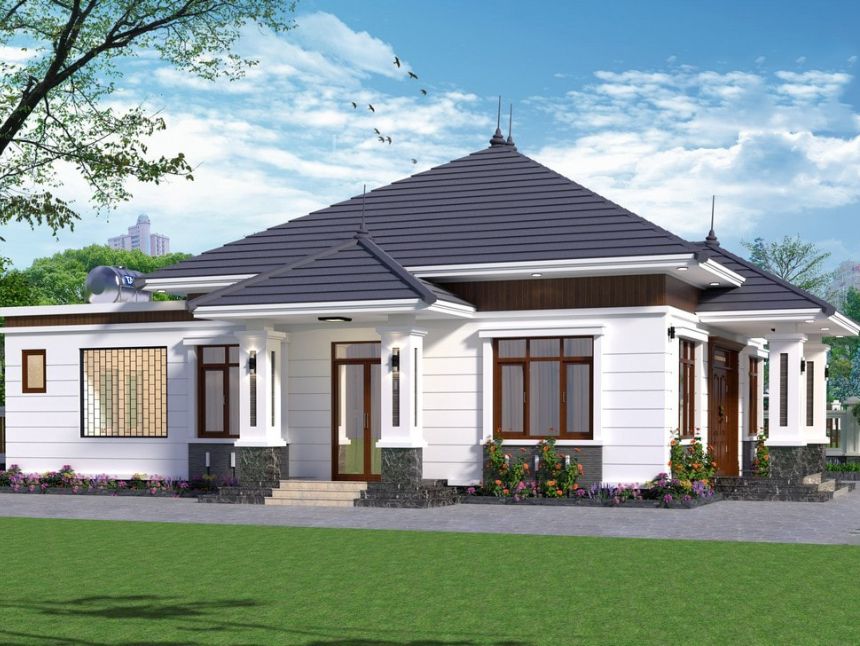 biệt thự vườn 1 tầng mái Nhật đẹp