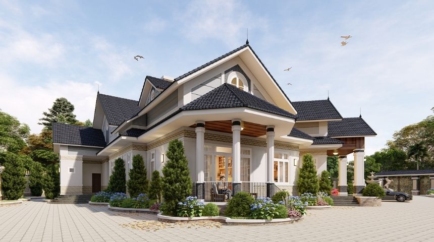 Thiết kế biệt thự vườn 1 tầng hiện đại 300m2