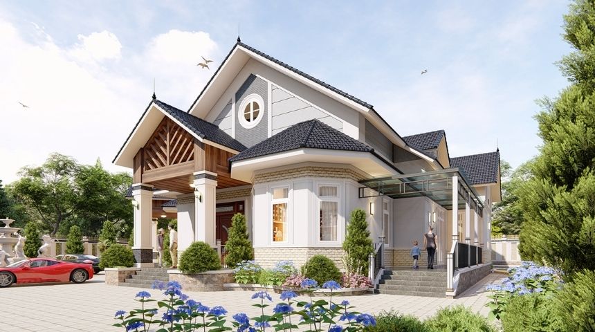Mẫu biệt thự vườn 1 tầng hiện đại 300m2