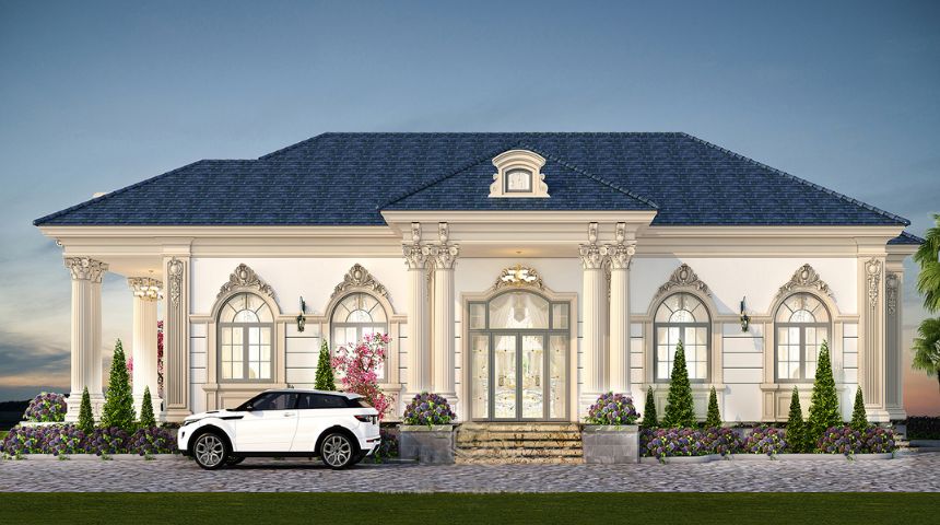 villa nhà vườn 1 tầng mái Nhật