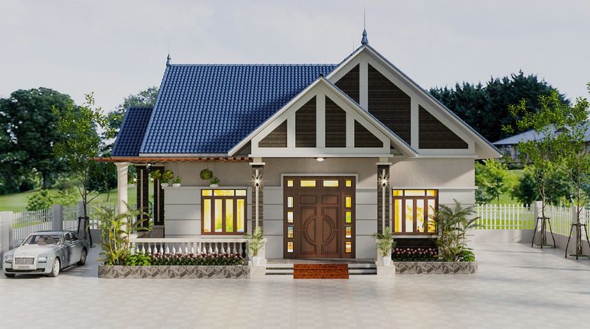  mẫu thiết kế biệt thự mini 1 tầng mái thái 