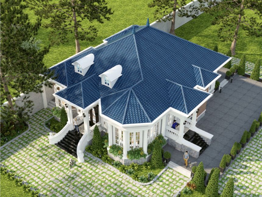 mẫu thiết kế biệt thự 1 tầng 200m2