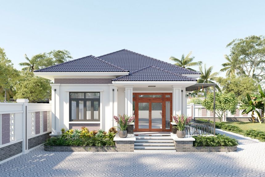 biệt thự 1 tầng mái nhật