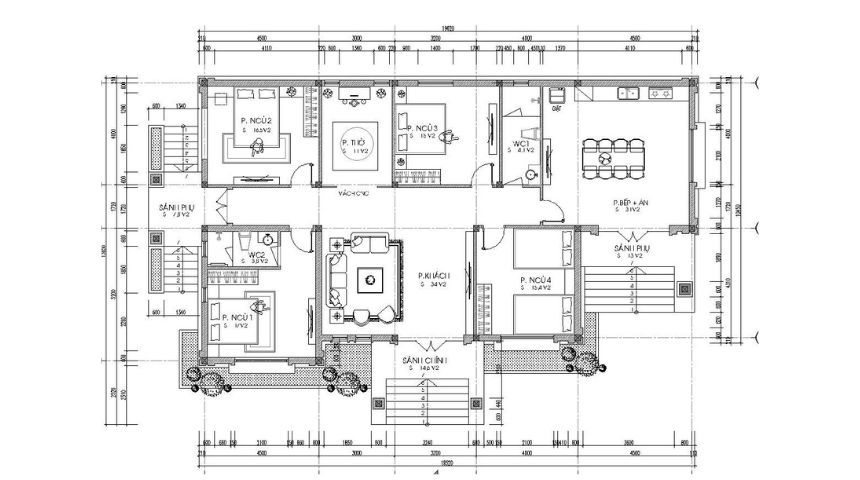 biệt thự 1 tầng 200m2 đẹp
