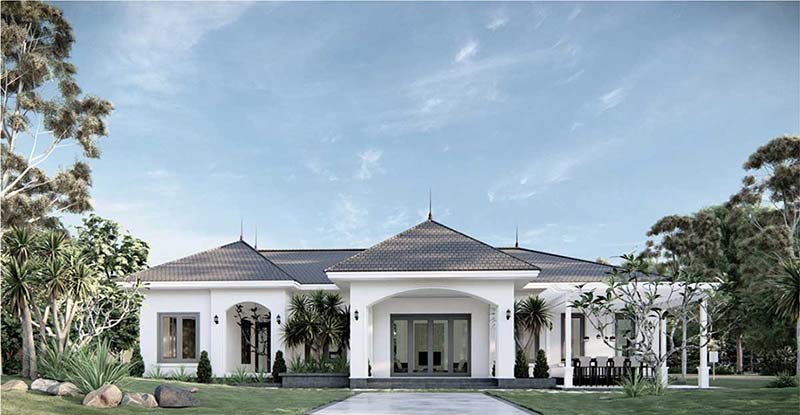 mau nha vuon 1 tang 300m2 dep atz luxury