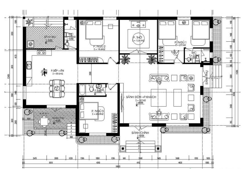 biệt thự 1 tầng 200m2
