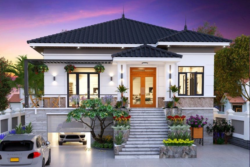 Mẫu thiết kế biệt thự mini sân vườn đẹp tiện nghi 2023  Kiến Thiết Việt