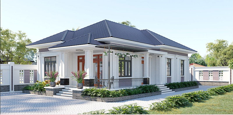 Bản phối cảnh nhà phố 1 tầng 5x15m tinh tế, trang nhã