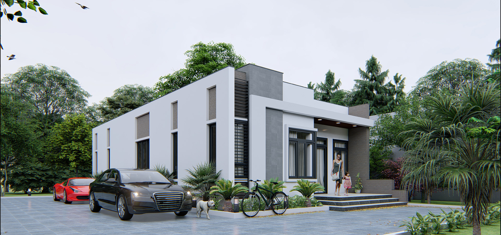 những mẫu nhà 5m ngang đẹp 1 tầng
