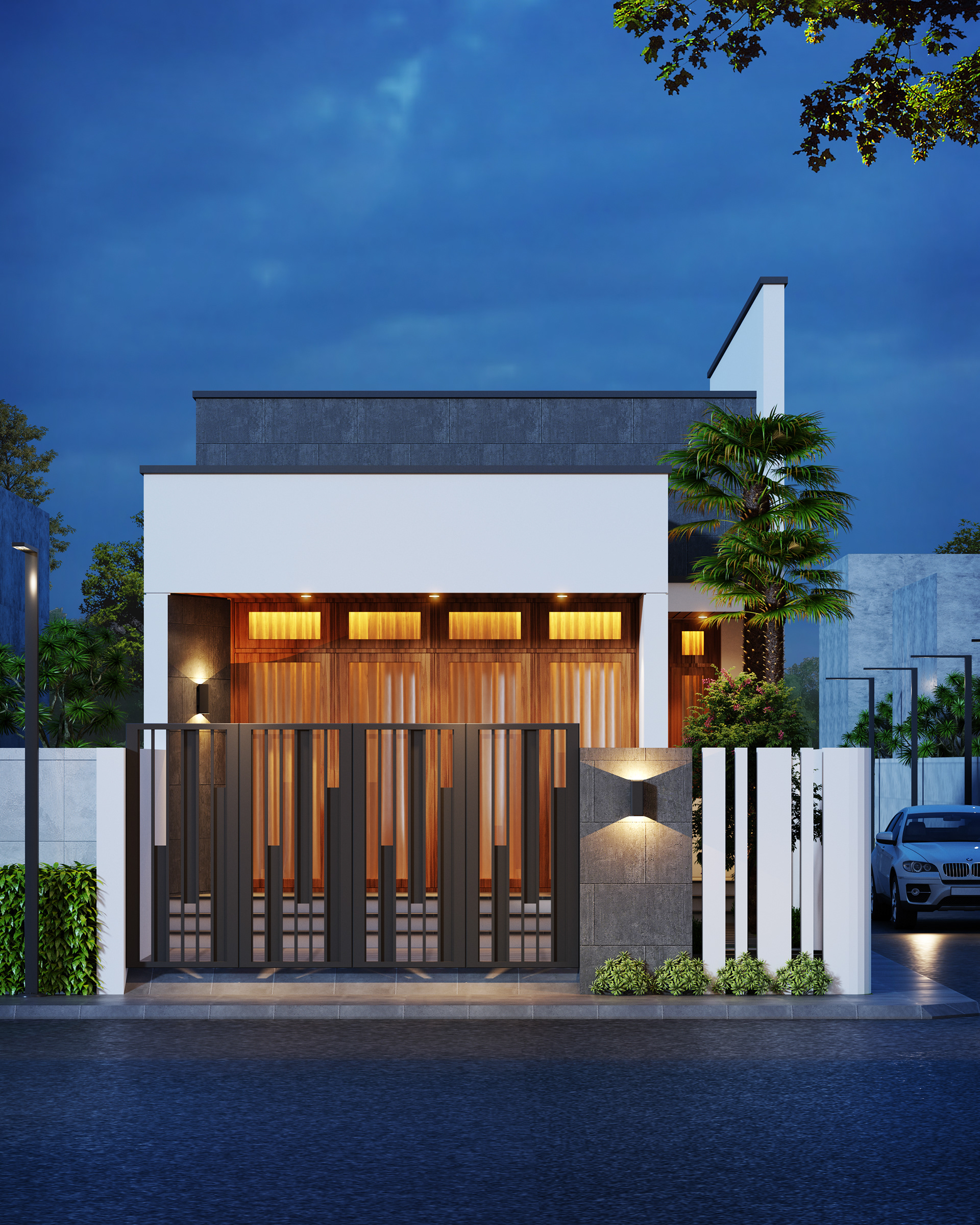 mẫu nhà ngang 5m 2 phòng ngủ