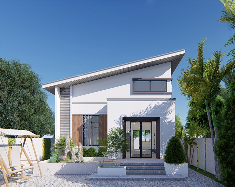 Nhà cấp 4 ngang 5m 1 phòng ngủ đơn giản, hiện đại