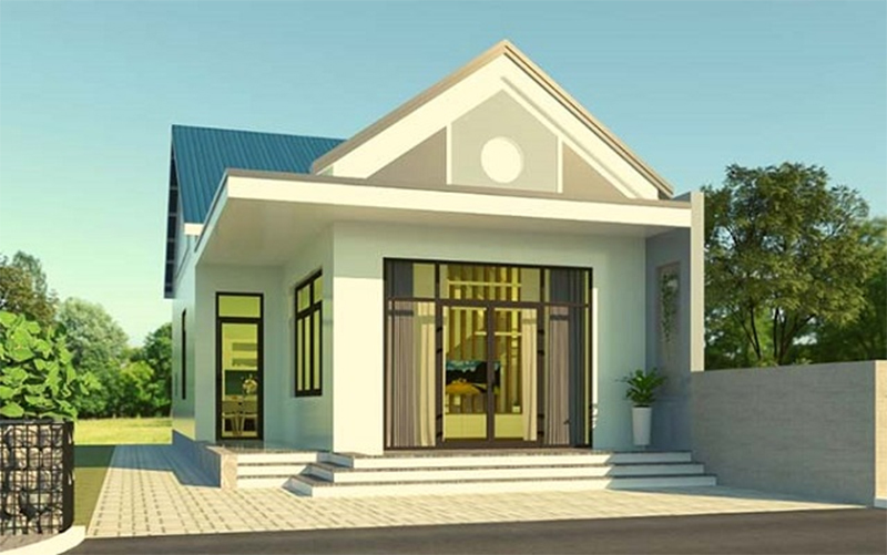 Nhà cấp 4 rộng 5m, dài 16m được thiết kế hài hòa, đảm bảo công năng tối ưu cho các thành viên trong gia đình