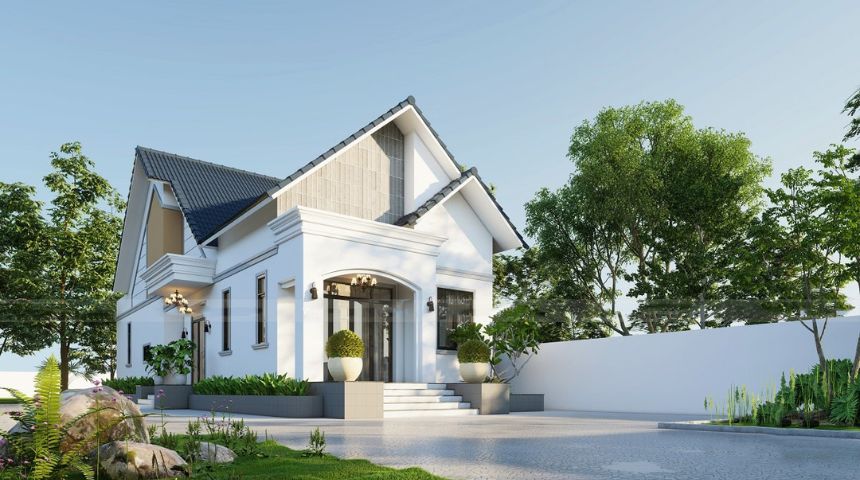 Thiết kế biệt thự vườn 1 tầng hiện đại 3 phòng ngủ