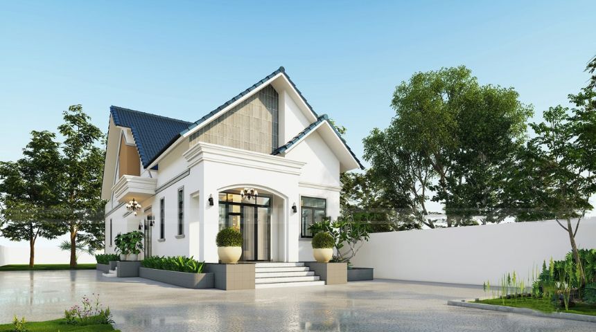 Thiết kế biệt thự nhà vườn 1 tầng hiện đại 3 phòng ngủ đẹp