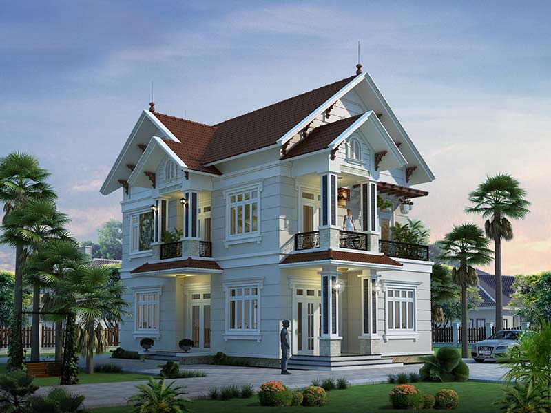 Mau thiet ke nha kieu Thai 2 tang 4 phong ngu o nong thon atz luxury
