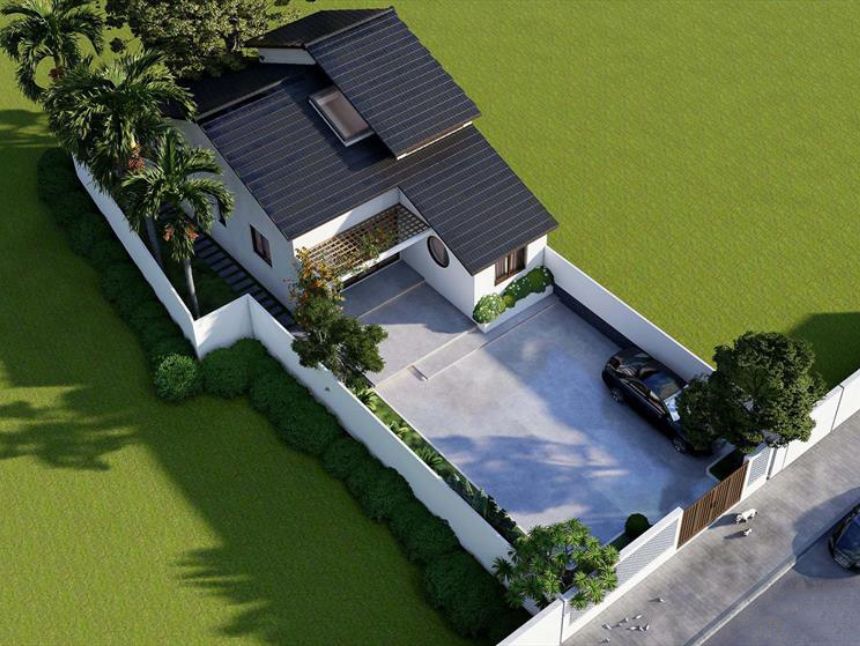 biệt thự vườn 1 tầng hiện đại 3 phòng ngủ