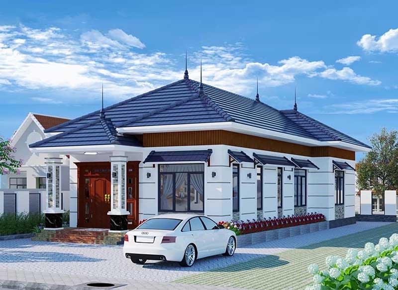 Thiết kế mái Nhật đem lại cho không gian nhà cấp 4 vẻ sang trọng và đẳng cấp