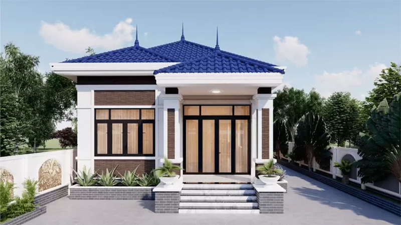 Mẫu thiết kế nhà cấp 4 rộng 5m đơn giản, đáp ứng đầy đủ công năng cho gia đình