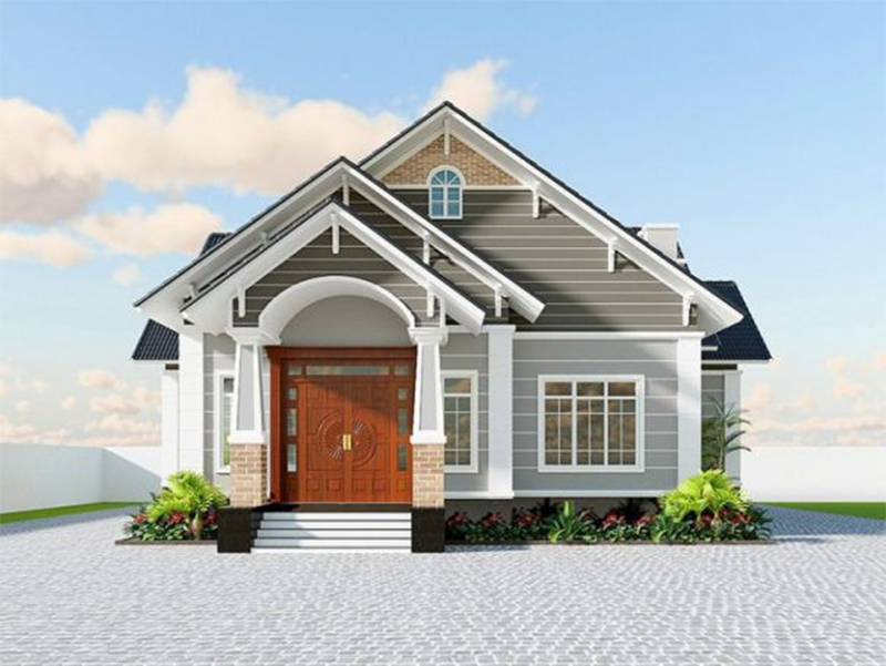 Bản phối cảnh nhà cấp 4 rất phổ biến, đây là mẫu thiết kế chúng ta có thể dễ dàng bắt gặp ở bất cứ nơi đâu