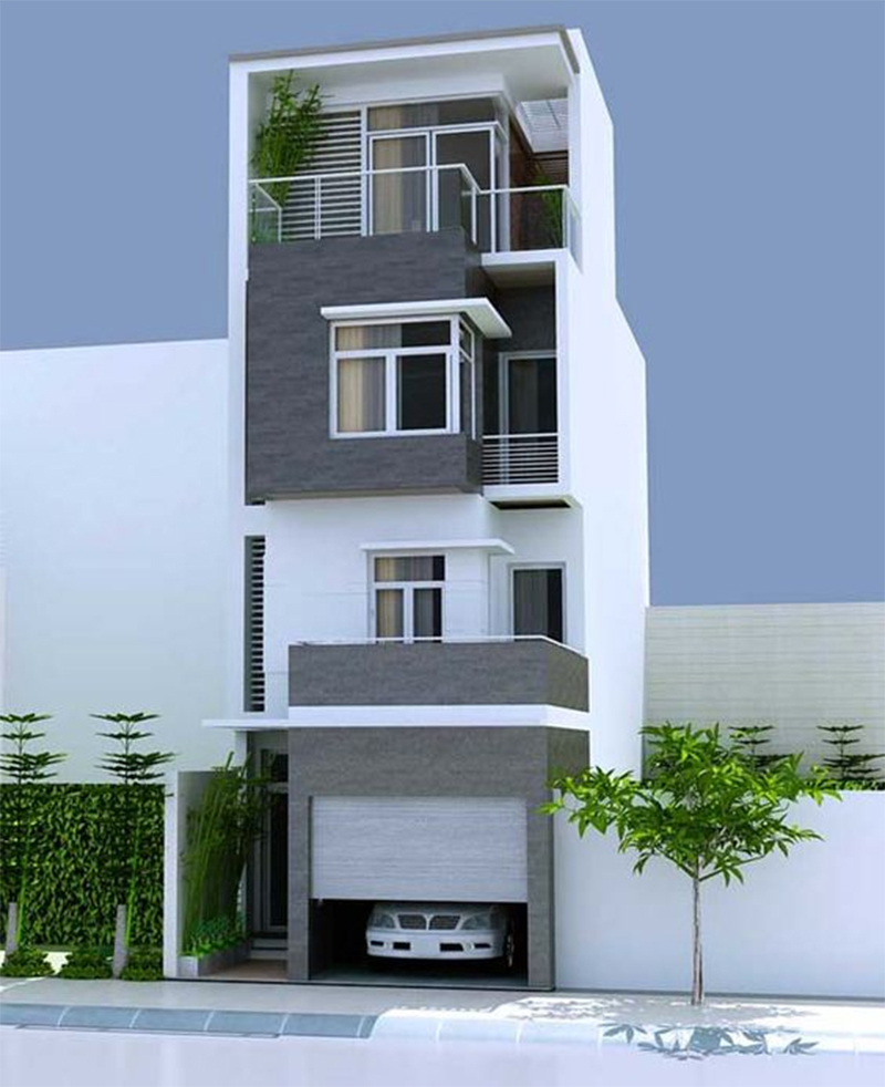 Thiết kế nhà ở 3 tầng ngang 4.5m có gara, đem lại tiện ích tuyệt vời cho gia đình bạn