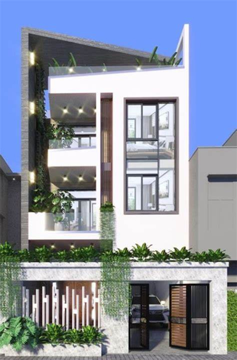 Nhà 3 tầng mái chéo, 5m ngang sang trọng và hiện đại 