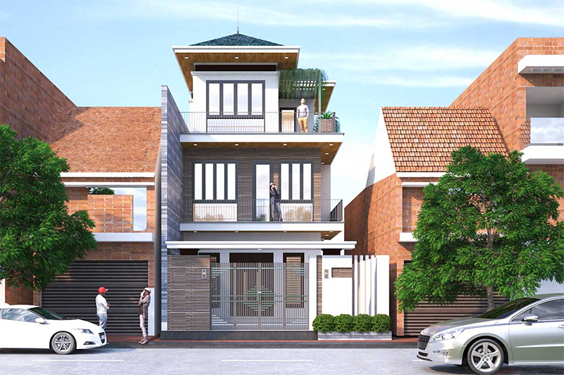 Thiết kế mái Nhật giúp ngôi nhà có cảm giác cao ráo, đồ sộ hơn