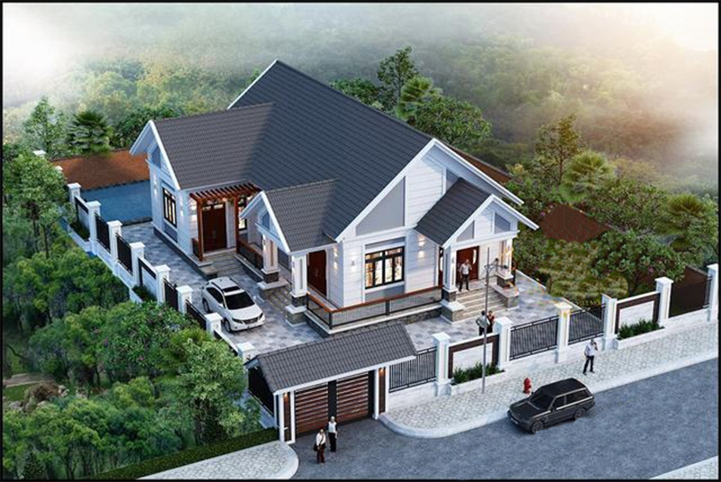 Nhà 2 tầng mái thái mặt tiền 6m