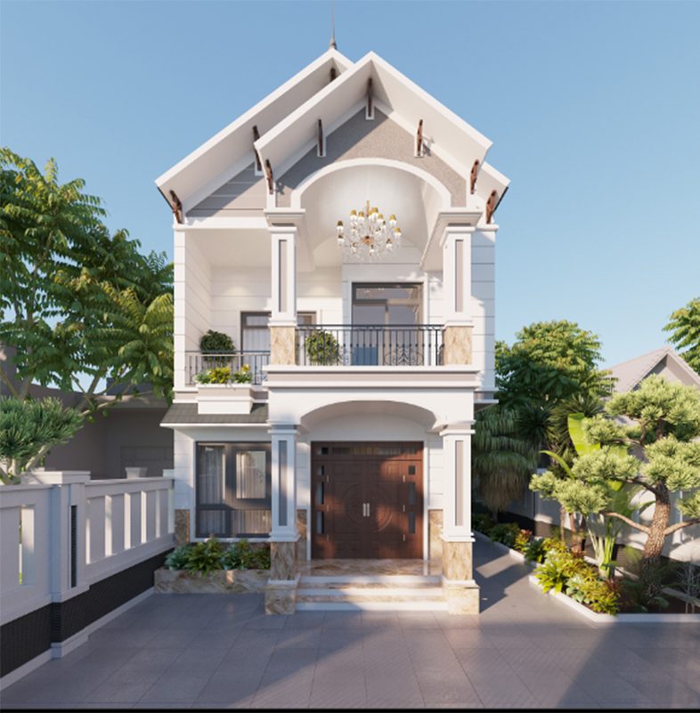 Mẫu nhà 2 tầng mái Thái ngang 6m đơn giản, nhã nhặn nhưng vẫn rất tinh tế