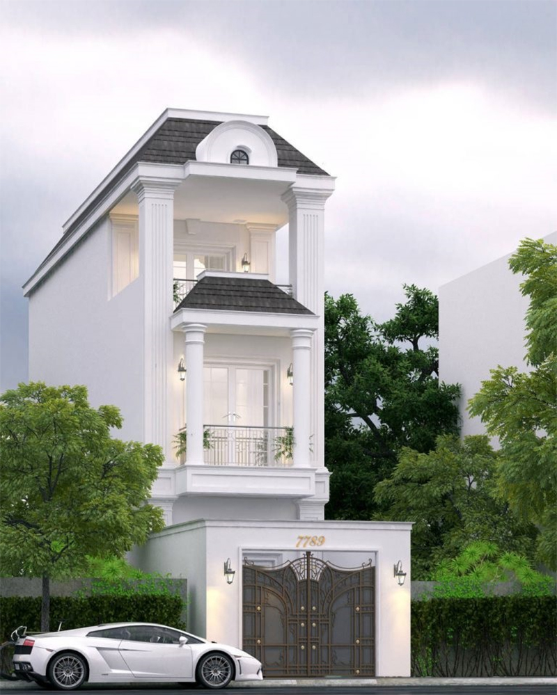 Phong cách tân cổ điển đã giản lược bớt các chi tiết rườm rà, khiến cho tổng thể ngôi nhà nhã nhặn và nhẹ nhàng hơn 