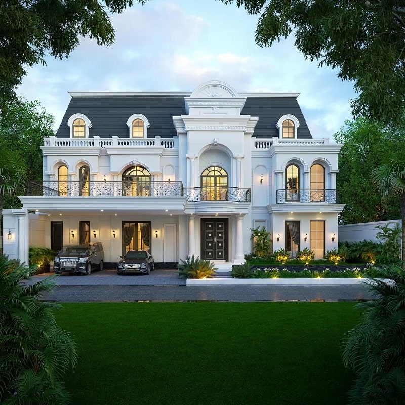 Biệt thự Pháp 2 tầng tân cổ có hồ bơi