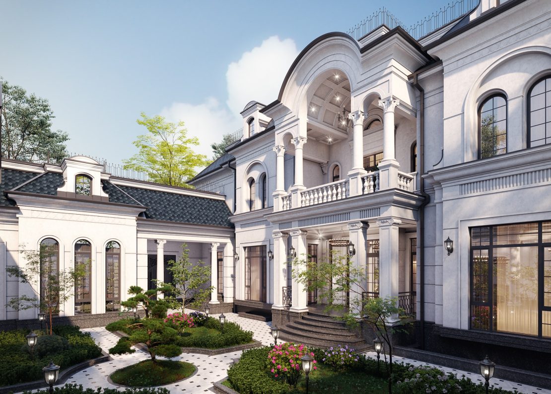 biệt thự sân vườn 2 tầng Pháp phong cách tân cổ điển thanh lịch (1)