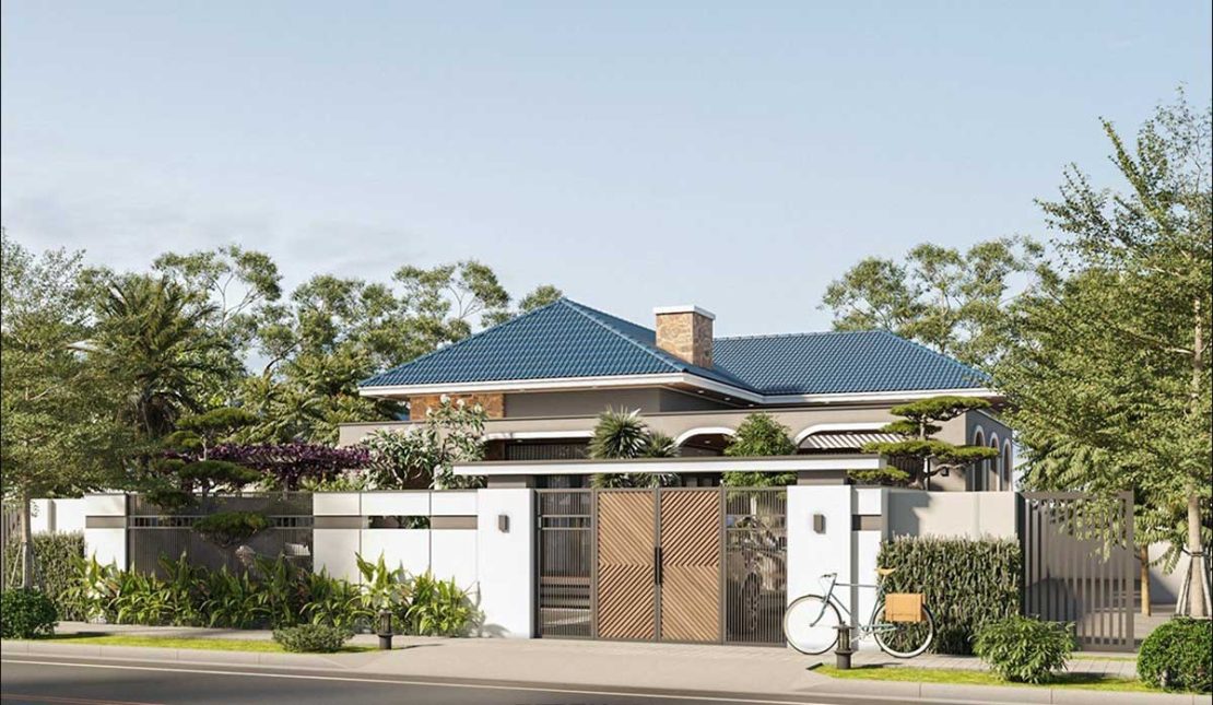 mau thiet ke biet thu mai Nhat 1 tang 5 phong ngu dep