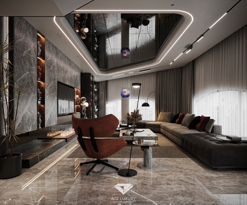 Thiết kế nội thất biệt thự phong cách Hiện đại Luxury cho anh Thưởng