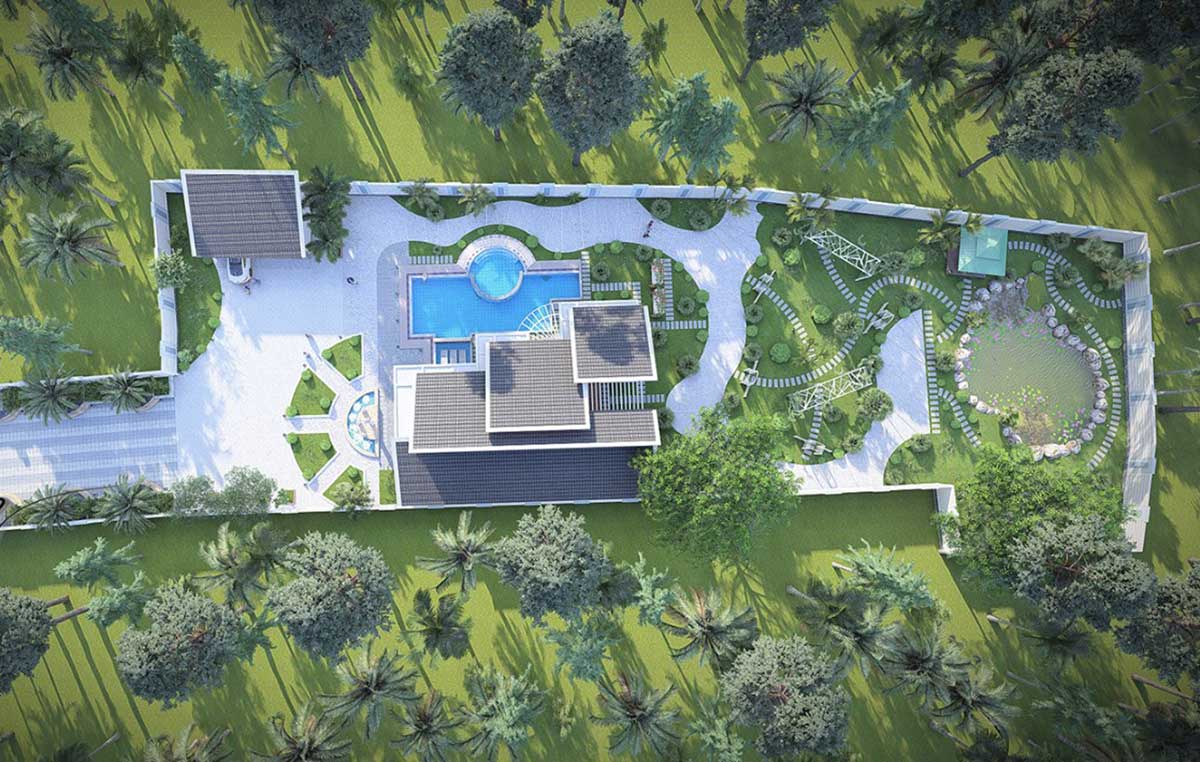 biet thu 1 tang 1000m2 o que