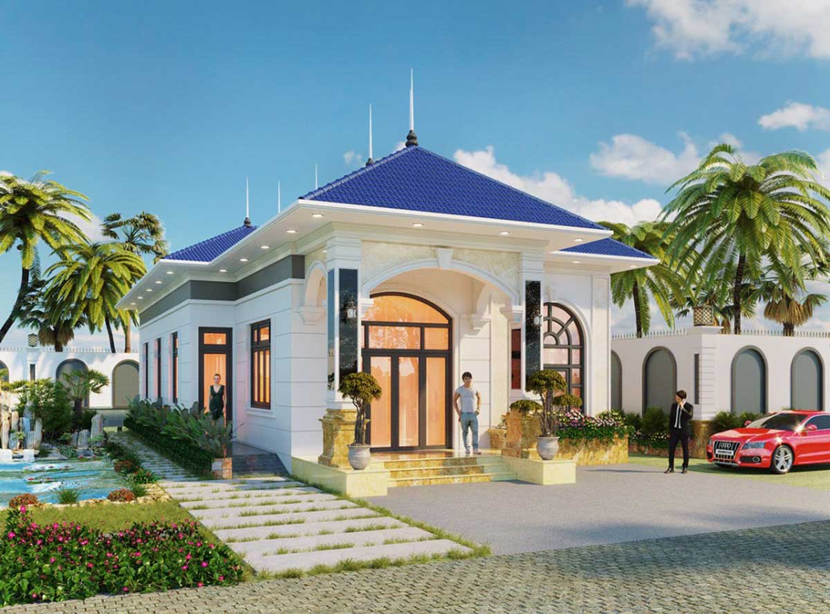biet thu 1 tang 150m2 o nong thon