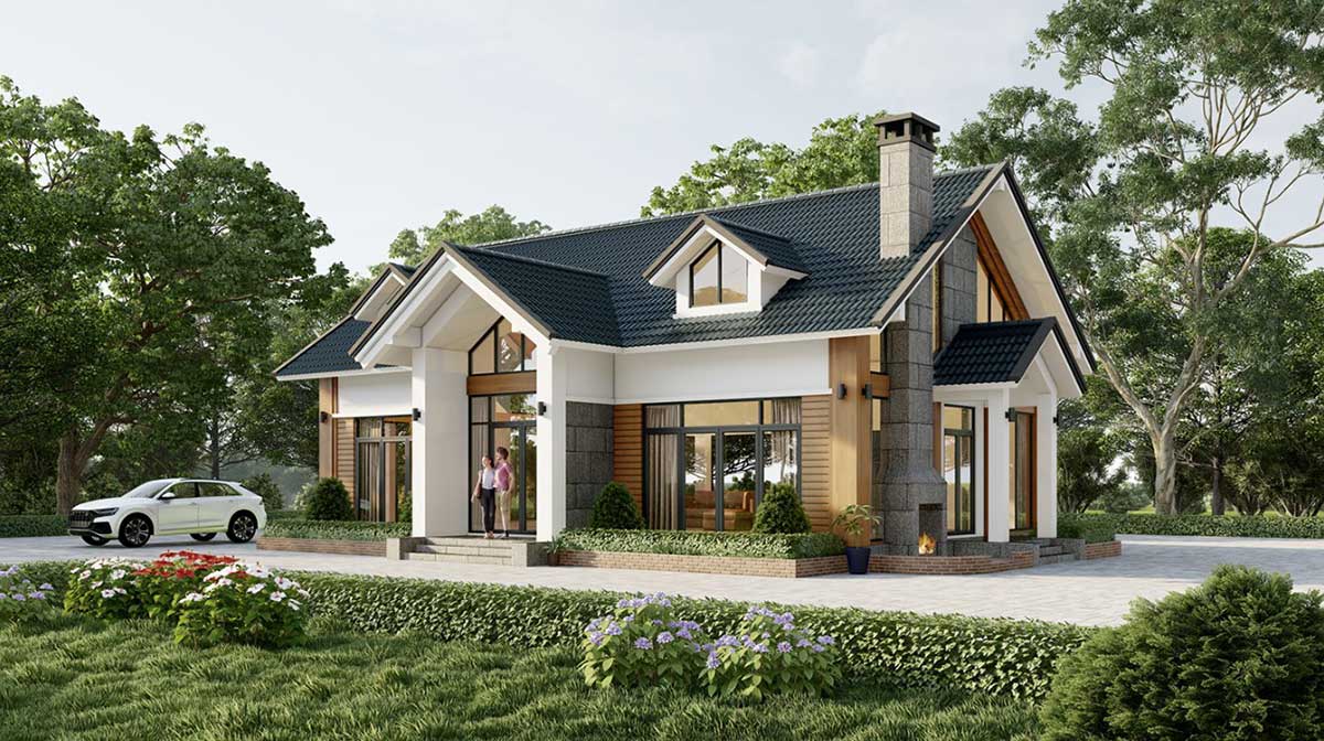 biet thu 1 tang 200m2 o nong thon