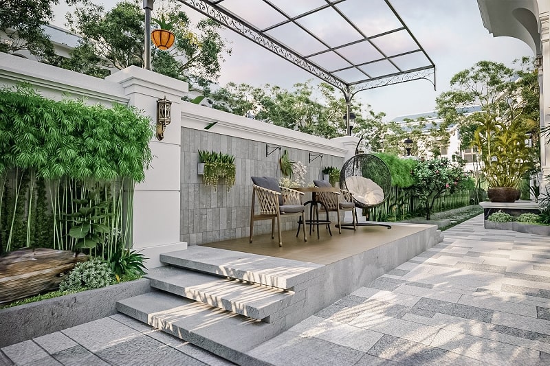 mẫu biệt thự vườn 3 tầng tân cổ điển 288m2