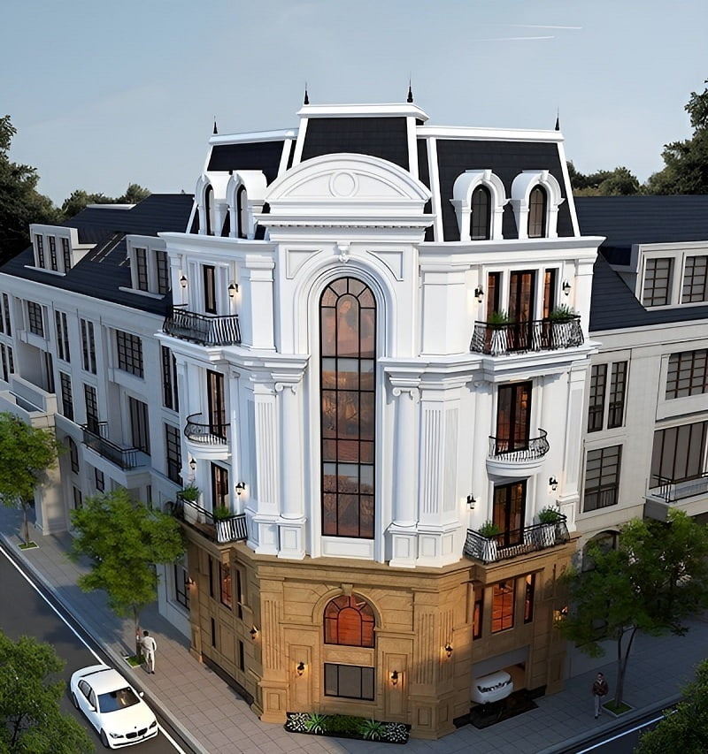 Thiết kế biệt thự tân cổ điển 2 mặt tiền sang trọng