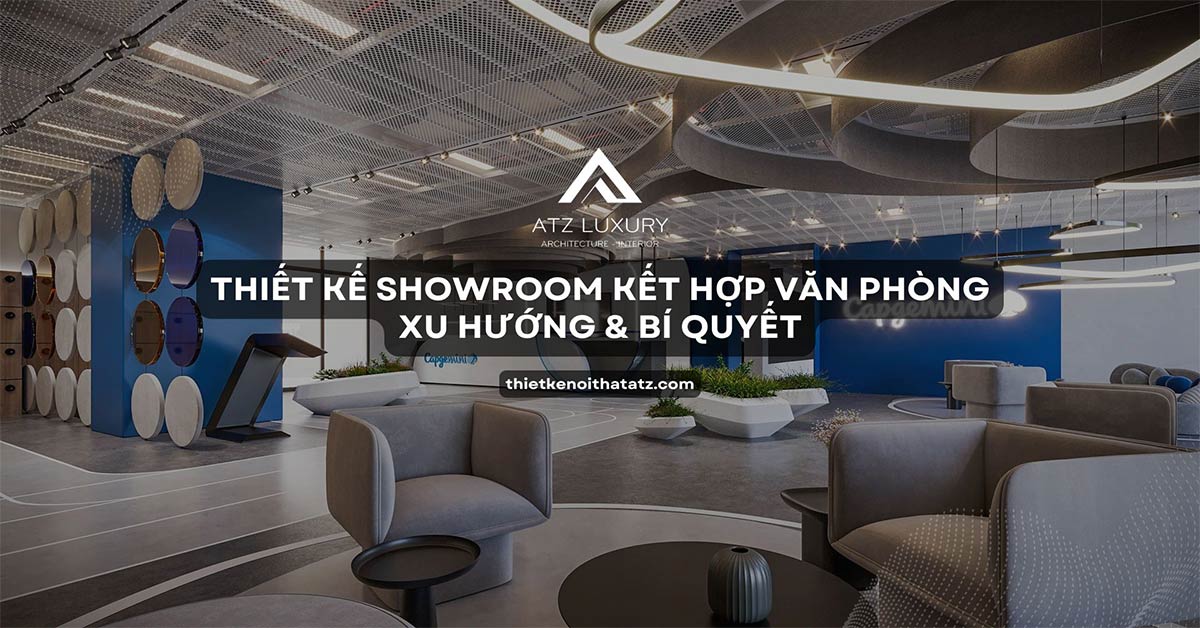 thiet ke showroom ket hop van phong dep
