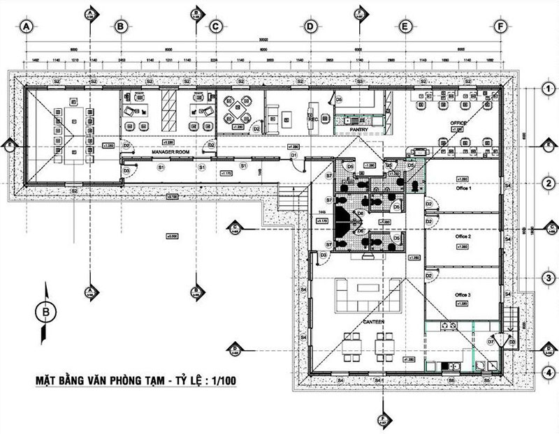 file autocad mat bang van phong 2D