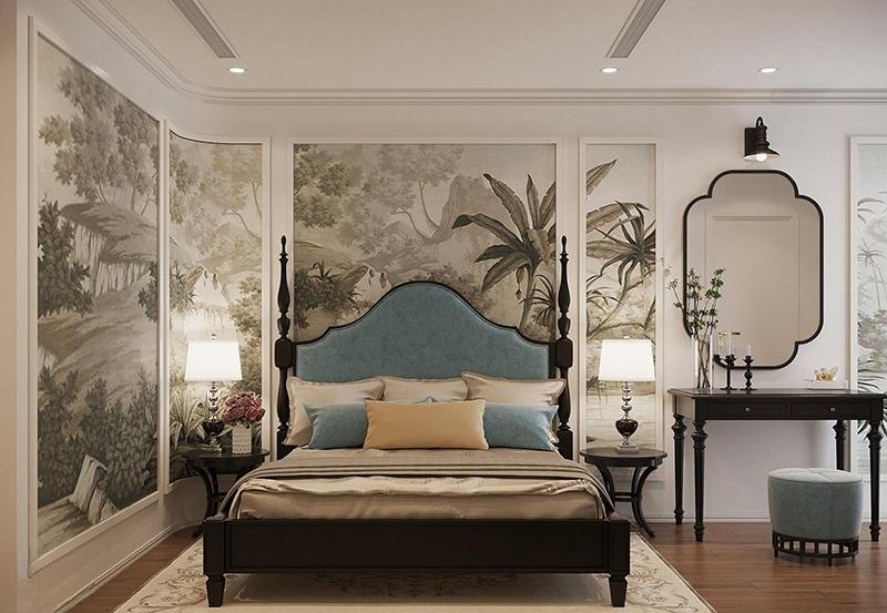 Mẫu thiết kế nội thất căn hộ chung cư 150m2 phong cách Indochine