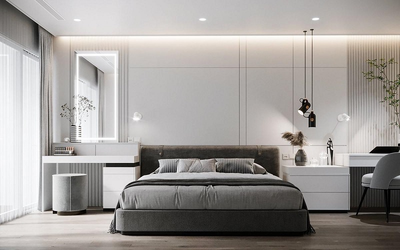 Mẫu thiết kế nội thất căn hộ chung cư 150m2 phong cách tối giản