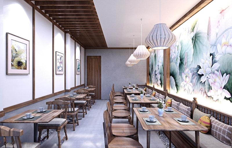 Mẫu thiết kế nội thất nhà hàng chay The Venice Vinhomes Ocean Park 3